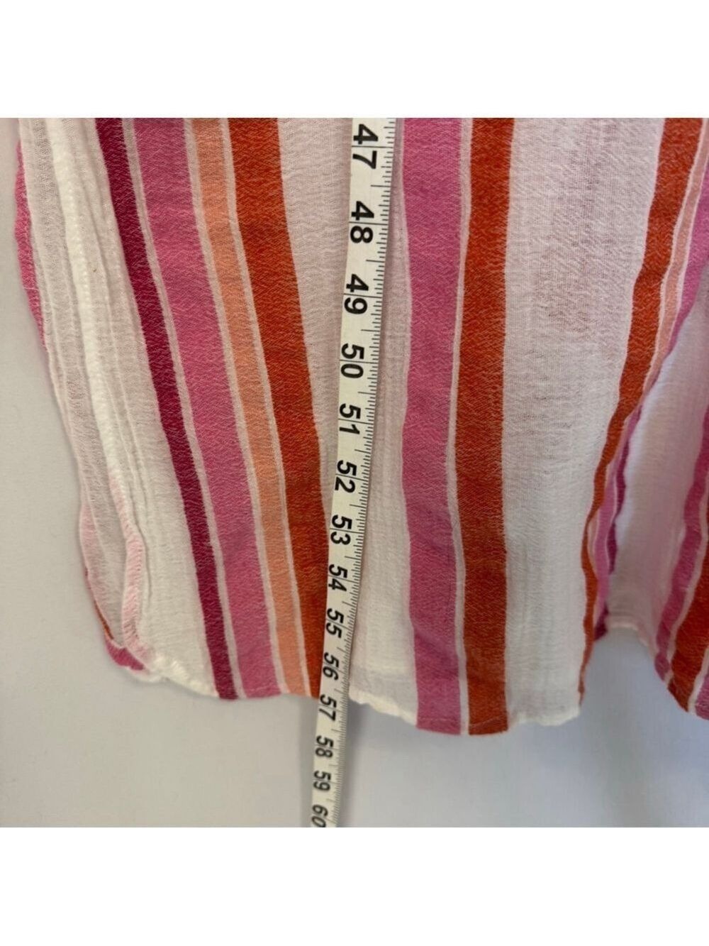 Soft Surroundings Women's XL Tall Striped Maxi Dress Cover Up Pink Orange White - Picture 7 of 12